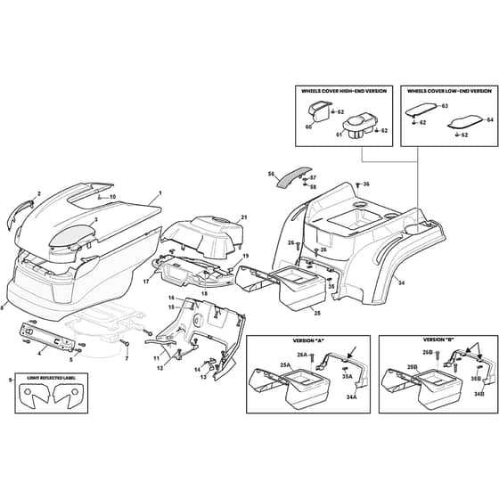 XDC 170 HDB - 2023-2024 - 2T2625273/C23 - Castel Garden Ride On Mower Body Diagram