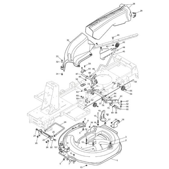 Cobra XE966HDB - Tractor Cutting Plate and Lifting Diagram