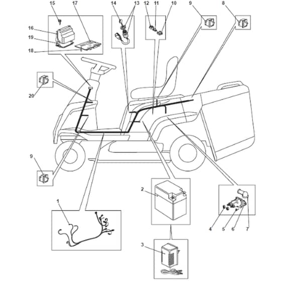 Cobra XE966HDB - Tractor Electric Start Diagram