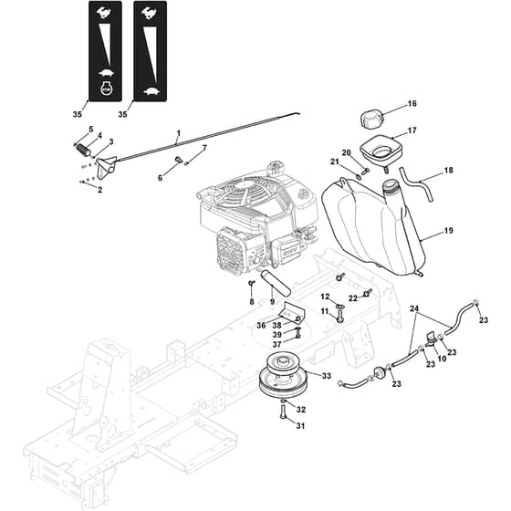 XE 866 B - 2013-2020 - 2T0040273/13 - Castel Garden Ride On Mower Engine Diagram