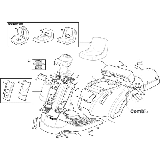 XF 135 HD - 2022-2025 - 2T0210473/C22 - Castel Garden Ride On Mower Body Diagram