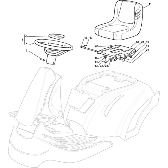 XF 140 - 2011-2012 - 2T0110273/10 - Castel Garden Ride On Mower Seat Diagram