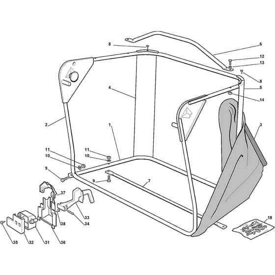 XF 140 HD - 2010-2013 - 2T0220273/10 - Castel Garden Ride On Mower Grasscatcher Diagram
