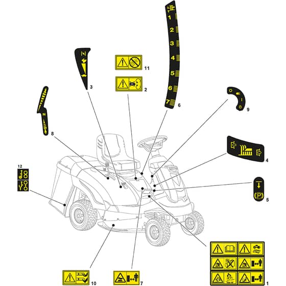XF 140 HD - 2013-2021 - 2T0220273/13 - Castel Garden Ride On Mower Labels Diagram