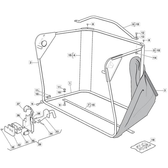 XF 140 HD - 2021-2022 - 2T0220273/MTF - Mountfield Ride On Mower Grasscatcher Diagram