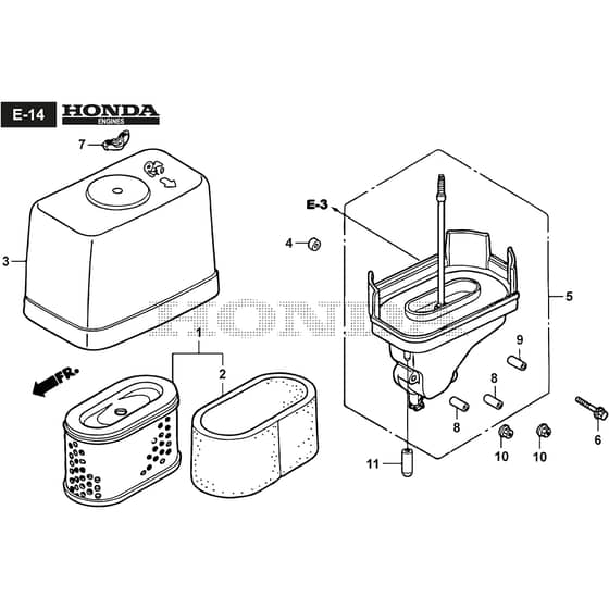 XG 135 HD - 2010-2015 - 2T0410373/F10 - Castel Garden Ride On Mower Air Filter Diagram
