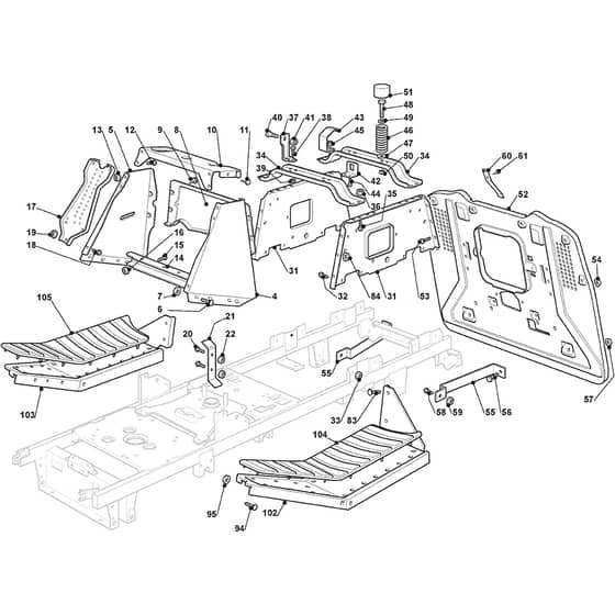 XG 135 HD - 2010-2015 - 2T0410373/F10 - Castel Garden Ride On Mower Frame Diagram
