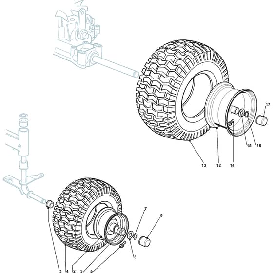 XG 135 HD - 2010-2015 - 2T0410373/F10 - Castel Garden Ride On Mower Wheel Diagram