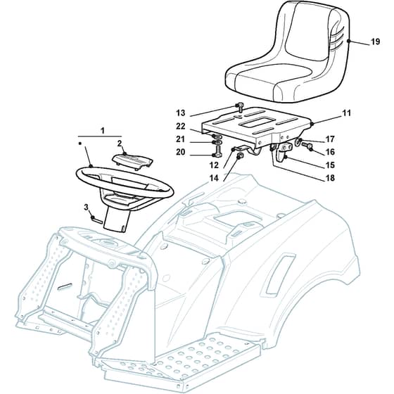 XG 140 - 2007 - 299954376/07 - Castel Garden Ride On Mower Seat Diagram
