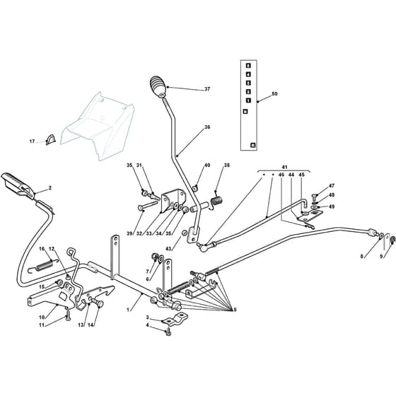 XG 140 - 2010 - 2T0320273/10 - Castel Garden Ride On Mower Gearbox Controls Diagram