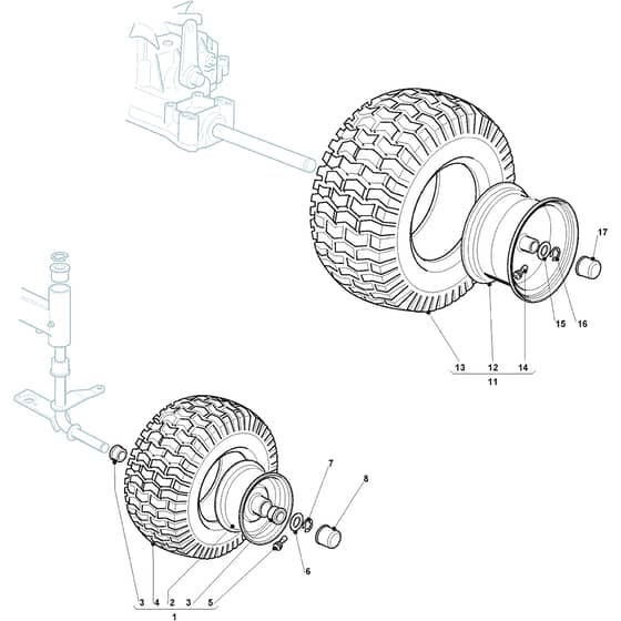 XG 140 - 2010 - 2T0320273/10 - Castel Garden Ride On Mower Wheel Diagram