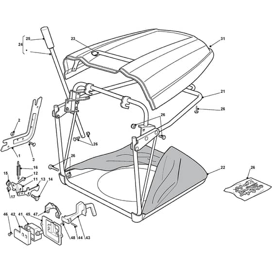 XG 160 HD - 2008 - 299964576/08 - Castel Garden Ride On Mower Grasscatcher Diagram
