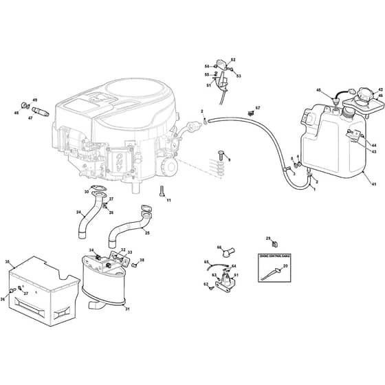 XHT 240 4WD - 2022 - 2T1425473/SBR - Castel Garden Ride On Mower Engine Diagram