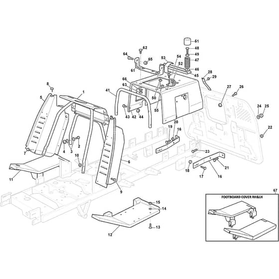 XHT 240 4WD - 2022 - 2T1425473/SBR - Castel Garden Ride On Mower Frame Diagram