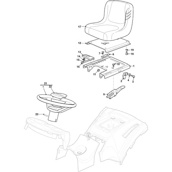 XHT 240 4WD - 2022 - 2T1425473/SBR - Castel Garden Ride On Mower Frame 02 Diagram