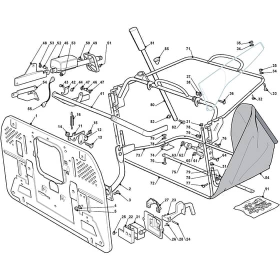 XHX 240 4WD E - 2010 - 2T1525273/10 - Castel Garden Ride On Mower Grasscatcher Diagram