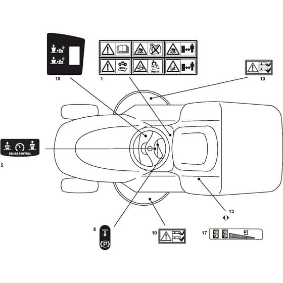 XHX 240 4WD E - 2011-2012 - 2T1525273/11 - Castel Garden Ride On Mower Labels Diagram