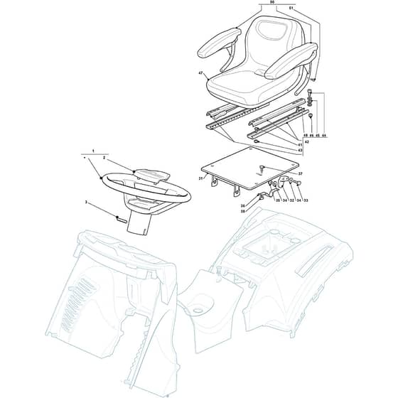 XHX 240 4WD E - 2011-2012 - 2T1525273/11 - Castel Garden Ride On Mower Seat Diagram