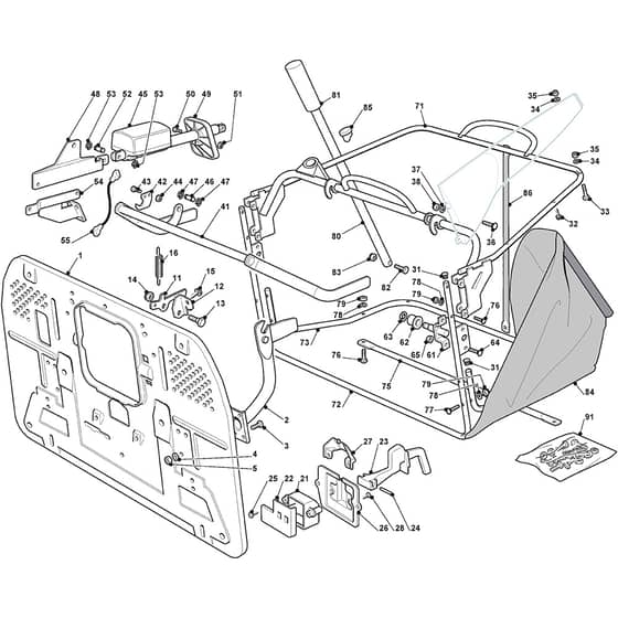 XHX 240 4WD E - 2013-2020 - 2T1525273/12 - Castel Garden Ride On Mower Grasscatcher Diagram