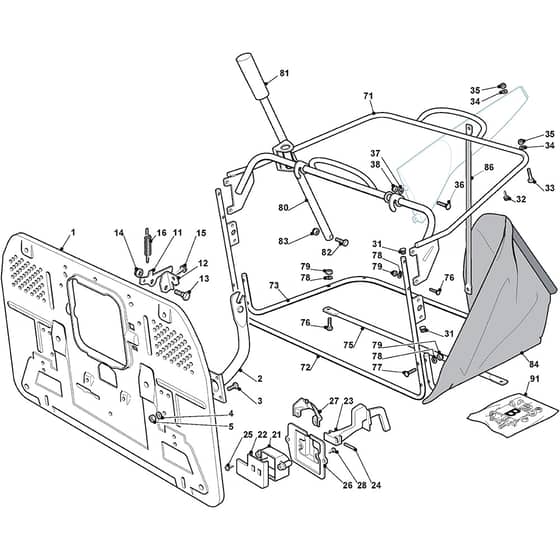 XHXY 240 - 2017-2018 - 2T1515253/C17 - Castel Garden Ride On Mower Grasscatcher Diagram
