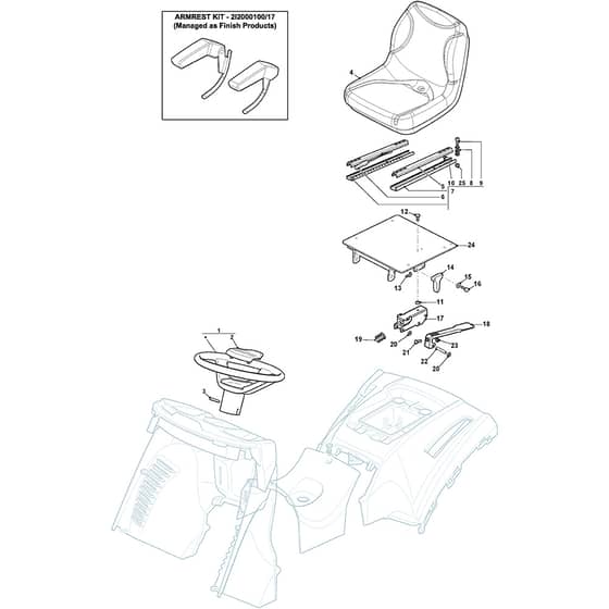 XHXY 240 - 2017-2018 - 2T1515253/C17 - Castel Garden Ride On Mower Seat Diagram
