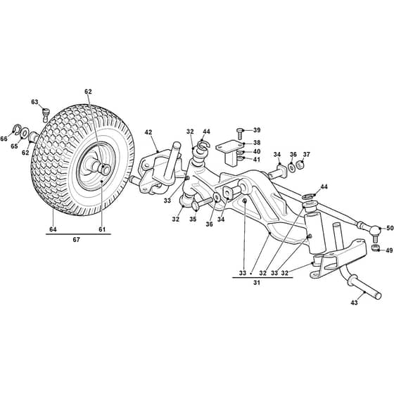 XHXY 240 - 2023 - 2T1515253/C18 - Castel Garden Ride On Mower Front Axle Diagram