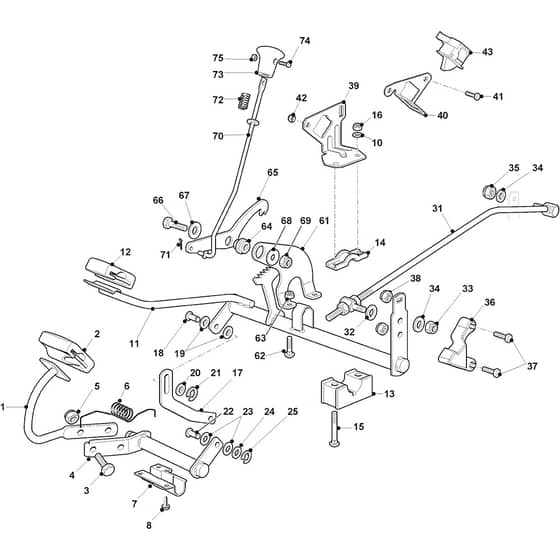 XHXY 240 - 2024-2025 - 2T1515253/MTF - Mountfield Ride On Mower Controls Diagram