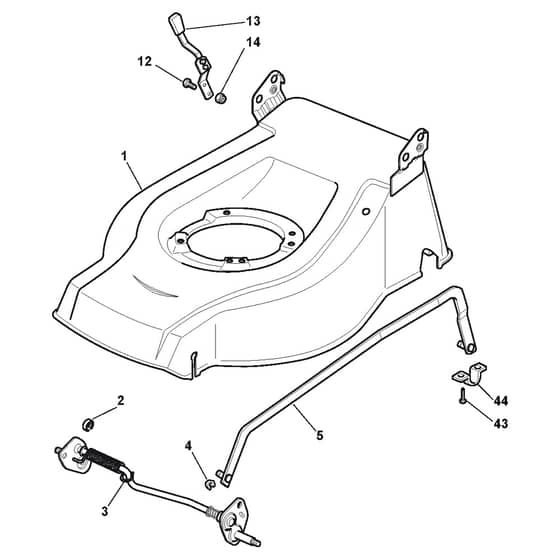 XI 53 HS INOX - 2012 - 291592038/10 - Castel Garden Rotary Mower Deck and Height Adjusting Diagram