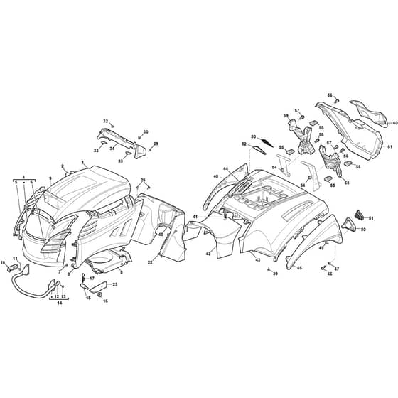 XLHT 270 4WD - 2017-2020 - 2T3040273/C17 - Castel Garden Ride On Mower Body Diagram