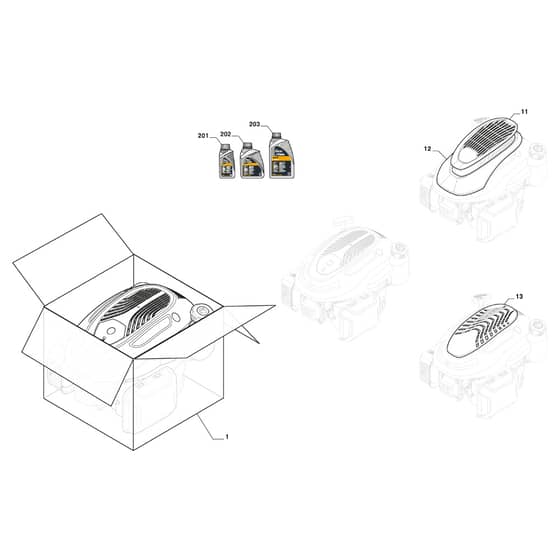 XM 50 S - 2020-2021 - 294512043/C20 - Castel Garden Rotary Mower Engine, Engine Cover Diagram