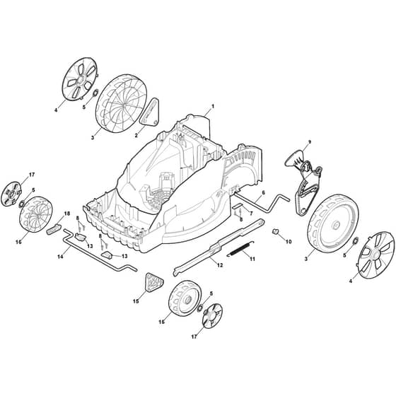 XP 36 - 2015-2018 - 294340063/C15 - Castel Garden Rotary Mower Deck And Height Adjusting Diagram