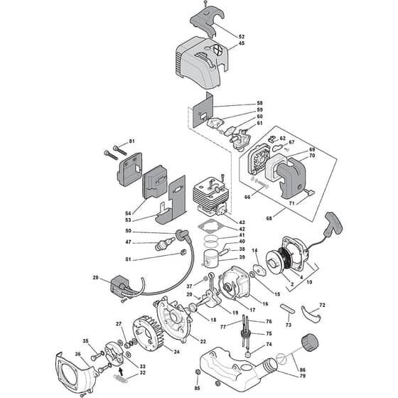 XR 26 J - 2010-2012 - 280710103/10 - Castel Garden Trimmer Engine Diagram