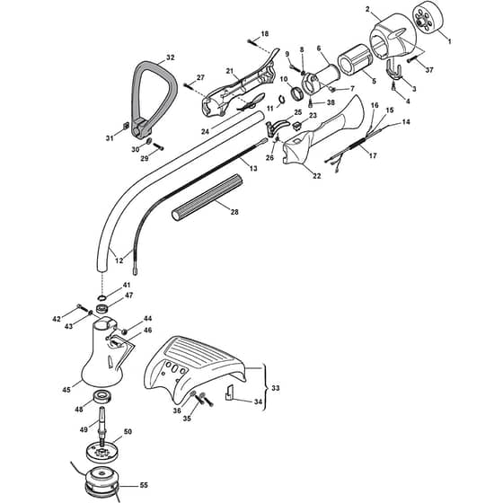 XR 28 - 2004 - 282810003/04 - Castel Garden Trimmer Handle Transmission Diagram