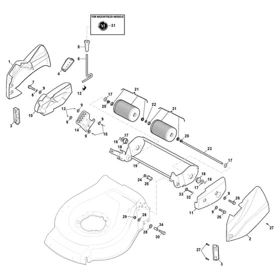 XS 48 BR - 2013 - 299484023/C13 - Castel Garden Rotary Mower Ass.Y Roller Diagram