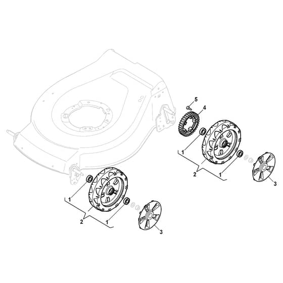 XS 48 BS - 2015 - 299482023/C15 - Castel Garden Rotary Mower Wheels and Hub Caps Diagram