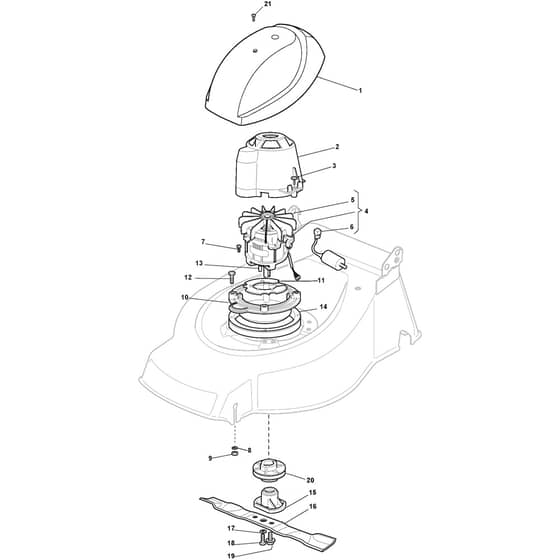 XS 48 ESW - 2014 - 299487073/C11 - Castel Garden Rotary Mower Electric Motor and Blade Diagram