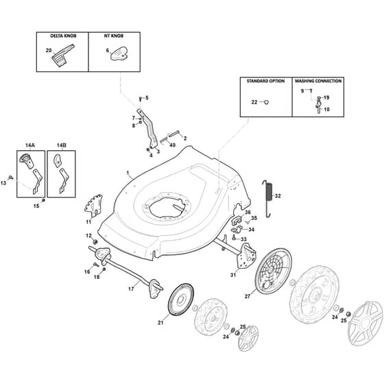 XS 48 EW - 2014 - 299480663/C11 - Castel Garden Rotary Mower Deck And Height Adjusting Diagram