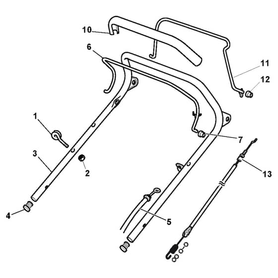 XS 50 MGS - 2012-2013 - 291485043/09 - Castel Garden Rotary Mower Handle Upper Part Diagram