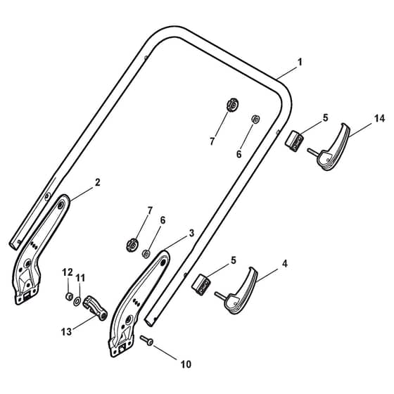XS 53 BSW - 2016-2018 - 299536823/ROM - Castel Garden Rotary Mower Handle Lower Part Diagram