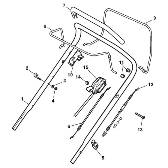XSM 50 BS - 2012-2013 - 291502023/C11 - Castel Garden Rotary Mower Handle Upper Part Diagram