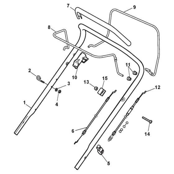 XSM 50 BS - 2013-2019 - 291502023/C13 - Castel Garden Rotary Mower Handle Upper Part Diagram