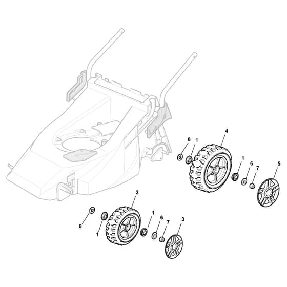 XTR 48 B - 2015-2016 - 296486023/C15 - Castel Garden Rotary Mower Wheels and Hub Caps Diagram