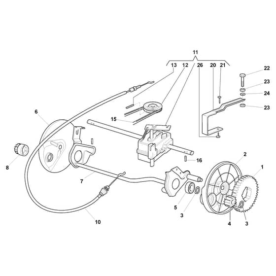 XTR 48 HS - 2016-2019 - 296506038/C16 - Castel Garden Rotary Mower Transmission Diagram