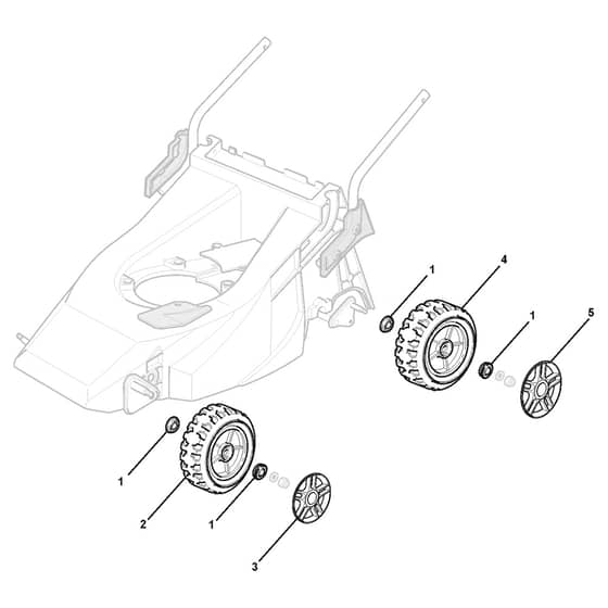 XTR 48 HS - 2019 - 296506038/C19 - Castel Garden Rotary Mower Wheels and Hub Caps Diagram