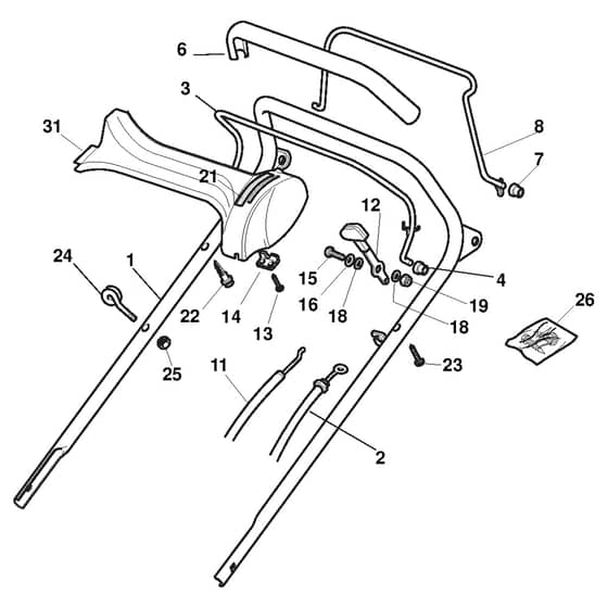 XTR 48 HS - 2012-2013 - 296506138/09 - Castel Garden Rotary Mower Handle Upper Part /Dash Board Diagram