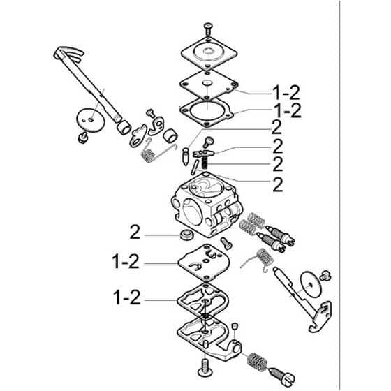 McCulloch XTREME 3.0 - 3.2 - 2007-09 - Carburettor (1) Parts Diagram