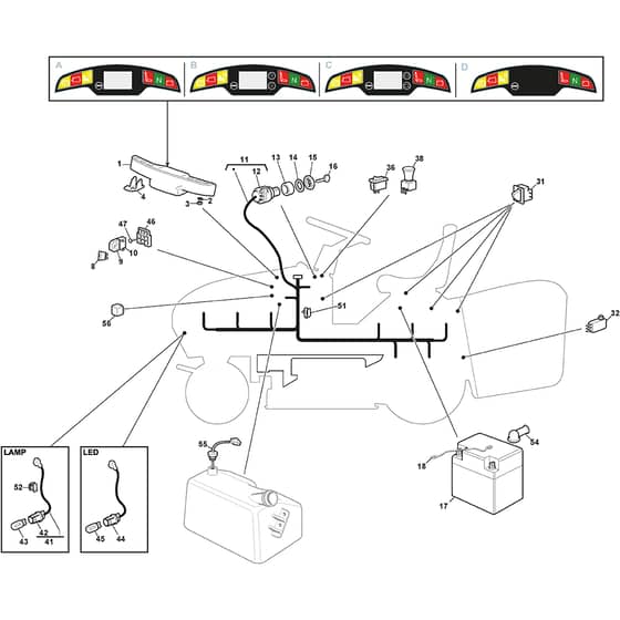 XTY 190 HD - 2017-2022 - 2T0950253/C17 - Castel Garden Ride On Mower Electric Parts Diagram