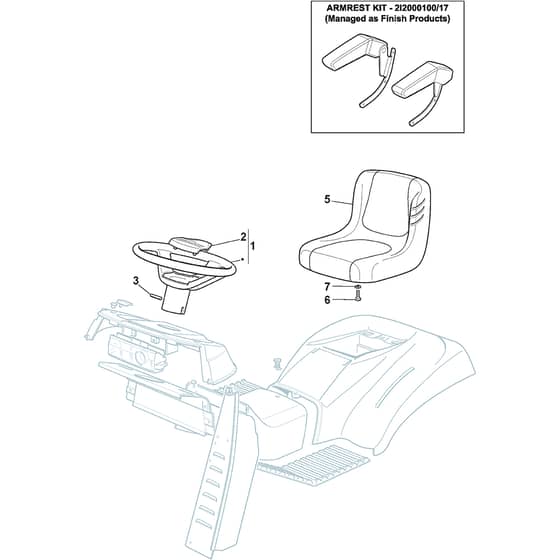 XTY 220 HD - 2017-2018 - 2T0980253/C17 - Castel Garden Ride On Mower Seat Diagram