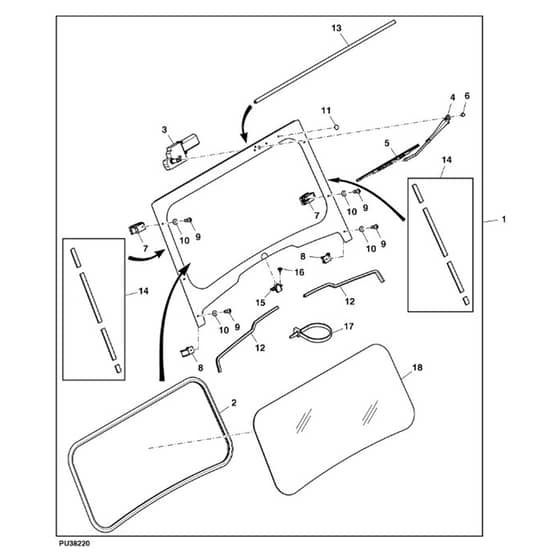 John Deere XUV550 - PC10853 - Windshield Kit - ST766855