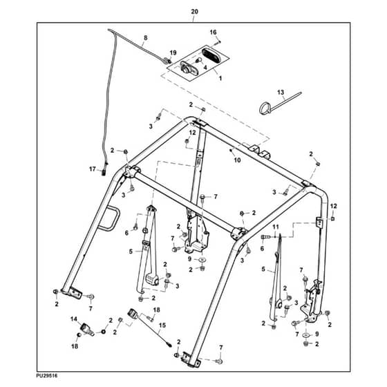 John Deere XUV550 - PC10853 - Rollover Protective (040001 - ) - ST849975